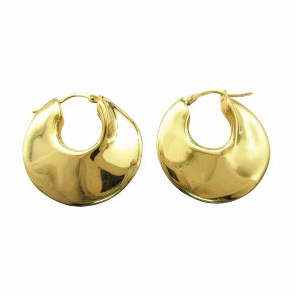 Celine Phoebe Philo Era Hoop Earrings Plated Gold - Picture 1 of 7